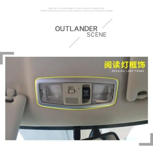 Internal Reading Light Lamp Cover Trim 2PCS/SET Matte ABS Chrome For Mitsubishi Outlander 2015-2017
