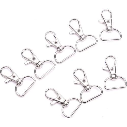 500pcs Zinc Alloy Swivel Lobster Claw Clasps Swivel Snap Hook for Jewelry Making Wholesale DIY Findings Platinum Color 38x24mm