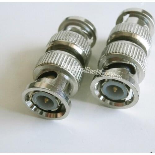 1Pcs Copper BNC male to BNC male plug connector in series straight RF adapter FOR TV CCTV CAMERA CABLE