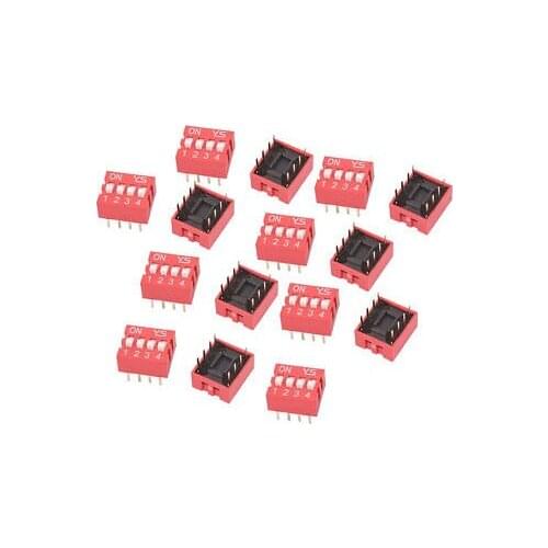 15 Pcs DIP Switch 2 Row 8 Terminals 6 Positions Sliding Switch 2.54mm Pitch
