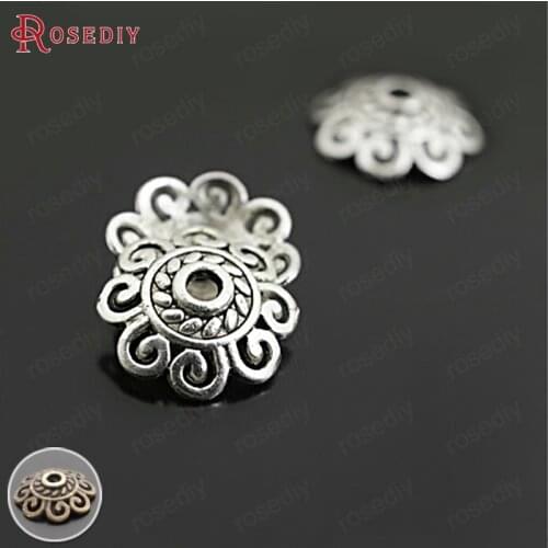 26941)100PCS 12MM Antique Style Zinc Alloy Curl Cloud Beads Caps Diy Jewelry Findings Accessories Wholesale