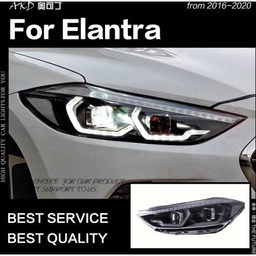 AKD Car Styling for Hyundai Elantra Headlights 2016-2020 New Elantra Headlight Brand Eagle Eye DRL Hid Bi Xenon Auto Accessories