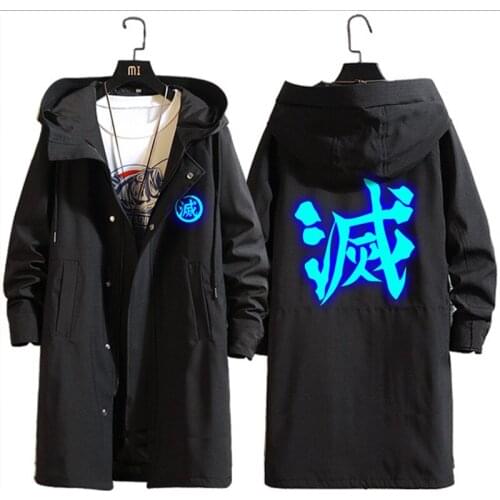 Anime Demon Slayer Kimetsu No Yaiba Tanjiro Kamado Cosplay Costumes Windbreaker Jacket Coat Mens Halloween Costume For Men CS095