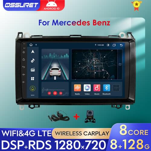 Android 10 2G+32G 4G LTE For Mercedes Benz B W245 B150 B160 B170 B180 B200 B55 Car Multimedia Player GPS Autoradio Sprinter Vito