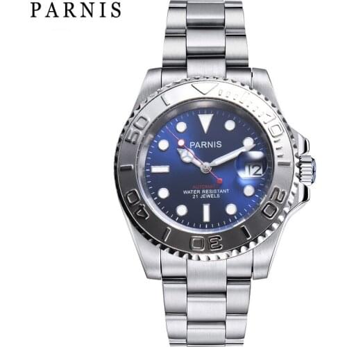 2018 40mm Parnis Watch Man Date Just Miyota 8215 Sapphire Crystal Mechanical Watches Automatic Waterproof Relogio Masculino
