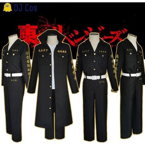 Anime Tokyo Revengers Cosplay Sets Manjiro Sano Black Uniform Ken Ryuguji Takemichi Hanagaki Tokyo Manji Gang Cloak Outfits