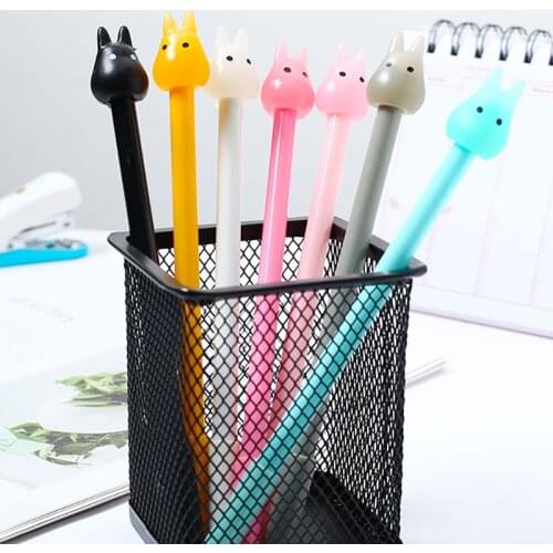 24Pcs/lot Japan Cute Cat Anime Gel Pens Cool Funny Kawaii Writing Ink Rollerball Ballpoint Stationery Back to School Stuff Thing