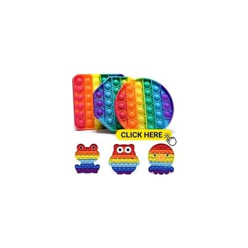 Figet Simple Dimple Toys Keychains Ring Anti-stress Board Autism Educational Toys Fidget Sensory Toy Mini Push Bubble kawaii