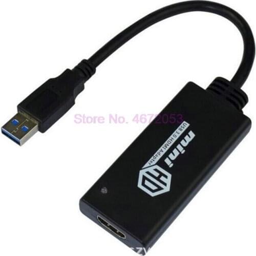 100pcs/lot USB3.0 Male to HDMI Female Converter Cable 1080P Cable External Video Card Multi Monitor Adapter