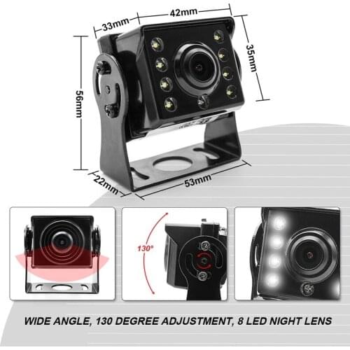 1080P AHD 1920*1080P Starlight Night Vision 8 LED Car Rear View Reverse Backup Camera With 10M Video Cable