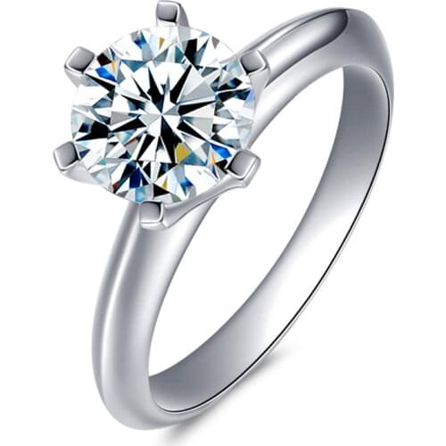 Classic Engagement Wedding Rings Women Real 925 Sterling Silver Jewelry Cute Exquisite Luxury Elegant Gift for Girlfriend Lover