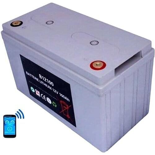 Lightweight Lithium iron phosphate Solar Smart Blue-tooth Battery pack 12v 100Ah