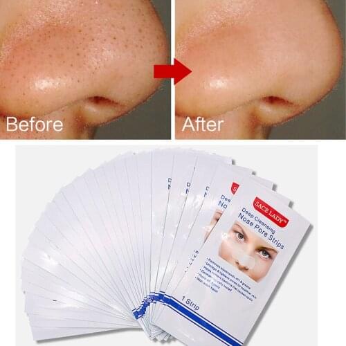 20Packs/Set Blackhead Remover Mask Nose Pore Strips Deep Cleansing Dirt Grease Unclogs Tighten Shrink Pores Healthy Skin Care