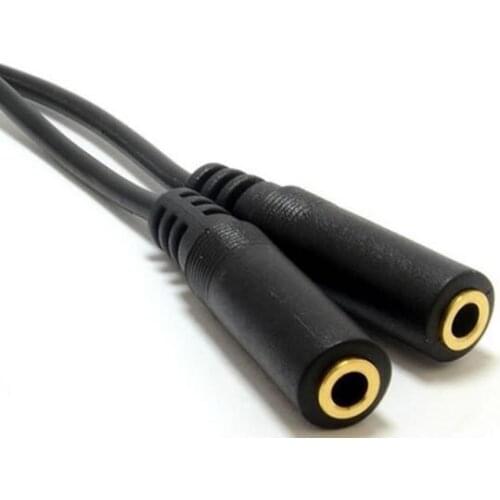 Wholesales Promotion 1 to 2 3.5mm Earphone Headphone Splitter Cable Audio Adapter Jack 20cm 2000pcs/lot