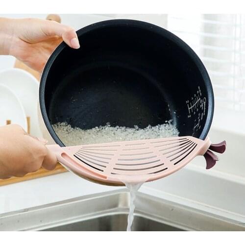 Vegetables Fruits Cleaning Strainer Rice Leakproof Water Filtering Baffle Sieve Washing Filter Pot Mesh Cover Kitchen Tools new