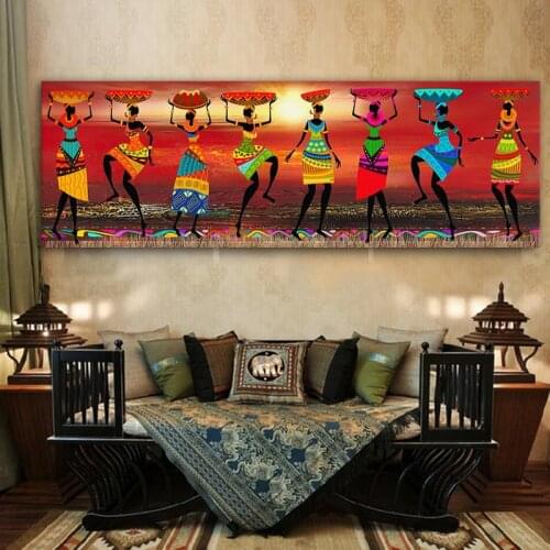 Tribal Art Paintings DIY Diamond painting Full square round African Women Dancing diamond Embroidery rhinestone cross stitch