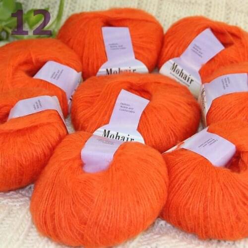 Sale New 8BallsX25g Luxury Soft Mohair Warm Wrap Shawl Hand Knit Crochet Yarn Tangerine 291-12-8