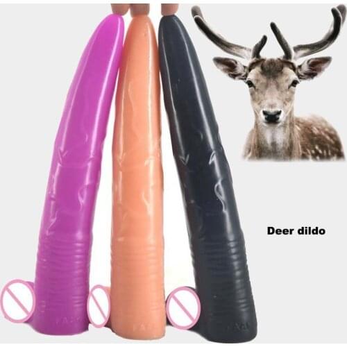 Realistic animal deer long penis large dildo male female anal toys masturbate erotic anal plug Butt Masturbator vagina massage