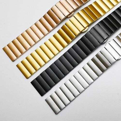 Stainless Steel Watch Band Strap 16mm 18mm 20mm 22mm Bracelet Watchband Wristband Butterfly for Samsung Huawei Seiko Tissot