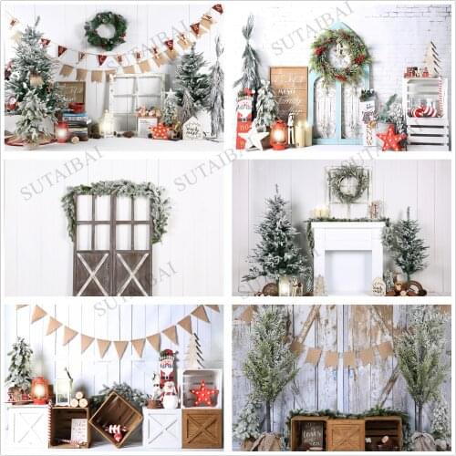 Christmas Photography Background Xmas Birthday Party Cake Smash Decor Photo Backdrops for Studio Newborn Kids Photographic Props