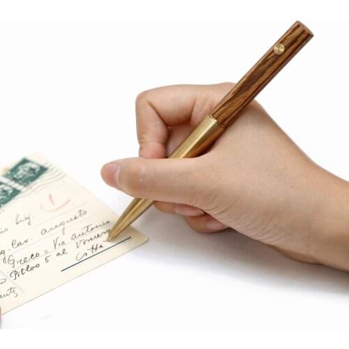 1pc Luxury Wood Metal Gel Pen Liquid-ink 0.5mm Fine Point Black Ink Refill Neutral Pens High-end Business Office Gift Stationery