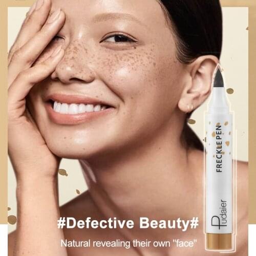Pudaier Natural Freckle Pen Waterproof Soft Brown Freckle Pen Makeup Create the Most Effortless Sunkissed Look