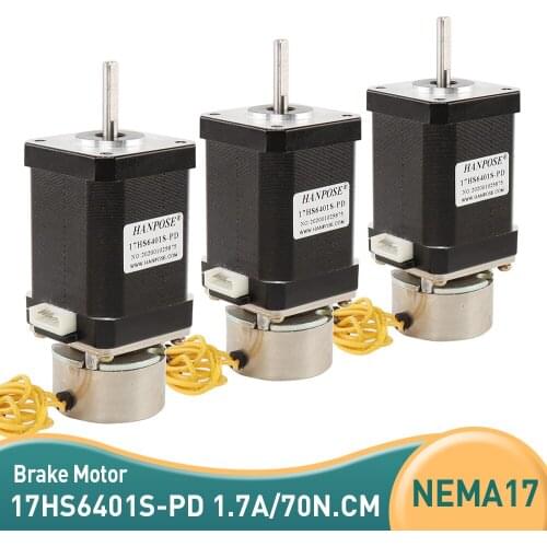 3PCS 17HS6401 with brake 1.7A 42 large torque with band brake