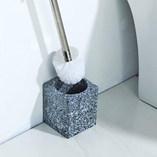 Ceramic Base Cleaning Brush Marble Pattern long-handled Cleaning Suit Toilet Brush Bathroom Accessory Set Home Decoration