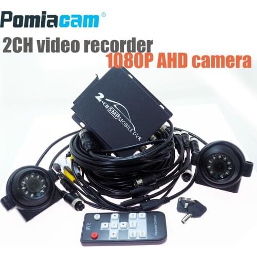 T782 2ch CCTV System 2channel DVR KIT 1080P Video Recorder with 1080P AHD camera Security Camera car Surveillance HDMI