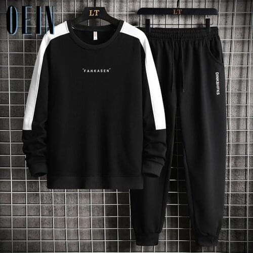 OEIN 2021 Mens Sets Autumn Casual Sportswear Tracksuits Solid Sets New Men Sporting Hoodies+Pants Sets Outwear Male Sports Suits