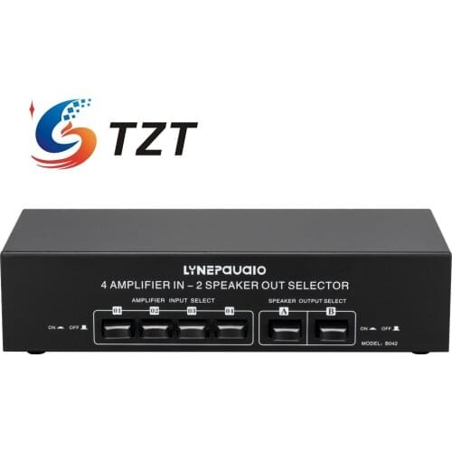 TZT 4 in 2 out passive power amplifier speaker selection switcher speaker switch splitter comparator no loss of sound quality