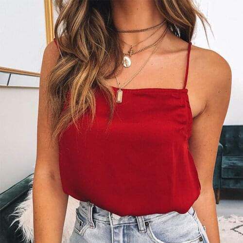 2021 New Summer Womens Sleeveless Noodle Strap Open Back Slim Chiffon Top Women Fashionable And Comfortable Summer Top