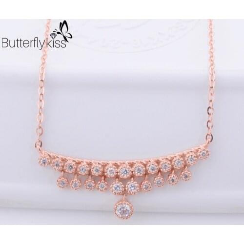 BK 18k Rose Gold Pendant Necklaces 3.11g Vs D Color Moissanite Gemstone Fashion Wedding Party Luxury Fine Jewelry For Women