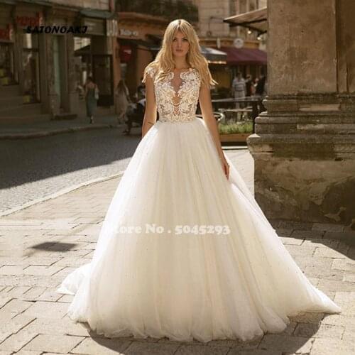 Ivory A-Line Boho Wedding Dress 2021 Cap Sleeve Appliques Lace Beach Bridal Gowns Custom Made Vestido De Novia Mariage Online