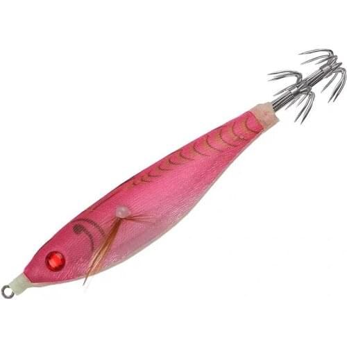 1Pcs 80mm/10g Fishing Lure Squid Hook Luminous Wobblers Jigs Octopus Cuttlefish Wood Shrimp Hard Baits