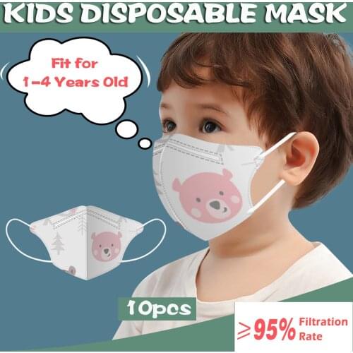 1-4 Years Kawaii Face Masks For Kids Child Protection 3d Cartoon Print Mouth Mask Adjustable Facemask Cosplay Decoration