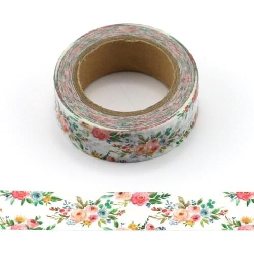 15mm*10m Fresh Floral washi tape decorative scrapbooking masking tape adhesive label sticker tape stationery