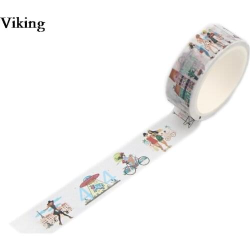 20pcs/set 15mmX5m Meet in Paris Washi Tape Cool Masking Tape Decorative Adhesive Tapes Hand Account Tapes Gift for Family G0491