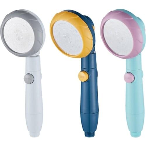 3 Shower Modes Handheld Shower One-key Water Stop Shower Stainless Steel Panel