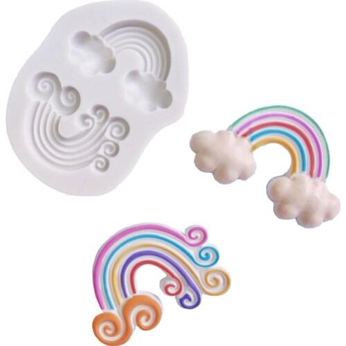 3D Cloud Rainbow Silicone Mould Fondant Cake Decorating Tool Chocolate Mould Soft Ceramic Candy Mould