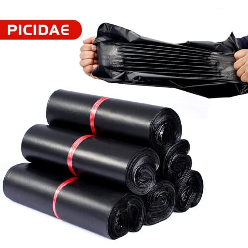 50Pcs/Lot Packaging Express Bag Black Mail Bags Printed Poly Mailer Envelopes Seal Courier Storage Shipping Thicken Custom Logo