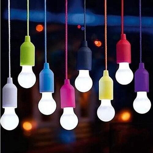 8PCS Portable LED Bulb Light Battery Operated Pull-Rope Lamp for Indoor Outdoor Camping