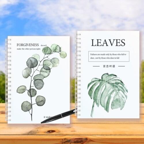 A5 Spiral Notebook Note Book Watercolor Leaves Inspirational Quotes Art Plant Nordic Posters Prints Modern Cover For Writing Pad