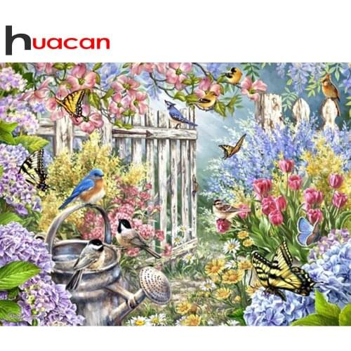 Huacan 5d DIY Diamond Painting Art Mosaic Bird Garden Diamond Embroidery Animal Full Square/Round Home Decoration