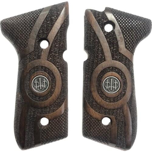 Beretta F92, 92 A1, 92G, 92FS, 96, 96 A1, M9, M9A1, metal Beretta With Logo Laser Cut Wooden Grip Mod14