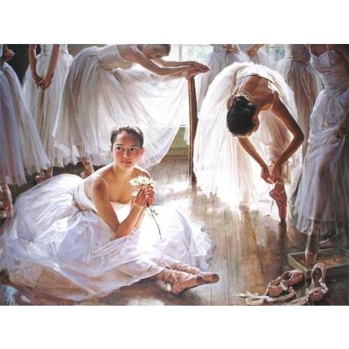 Free shipping wall art Ballet dancing girls printed oil painting WK-- (425)