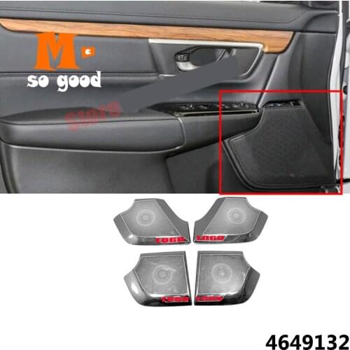 For Honda CR-V CRV 2017 18 19 2020 Car Door Speaker Audio Horn Cover Trim Sticker Stainless Steel Car styling Accessories 4pcs