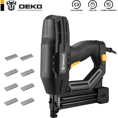DEKO DKET02 Electric Tacker and Stapler Furniture Staple Gun for Frame with Staples & Woodworking Tool