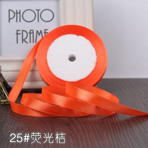 22mters 1CM Fluorescent orange Silk Satin Ribbon Wedding Party Decoration Invitation Gift Wrapping Scrapbooking Supplies Riband