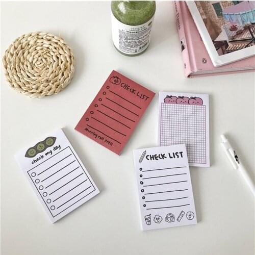 Kawaii Cherry Peach Daily Record Sticky Notes School Planner Diy Memo Pad Diary Stickers Office Supplies Notepad